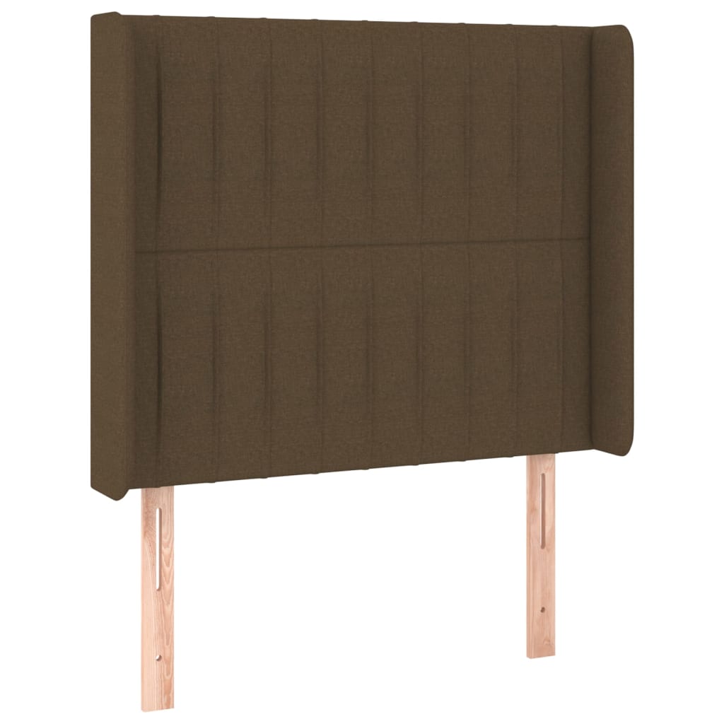 Hoofdbord Met Randen Stof 93 x 16 x 118/128 cm Donkerbruin