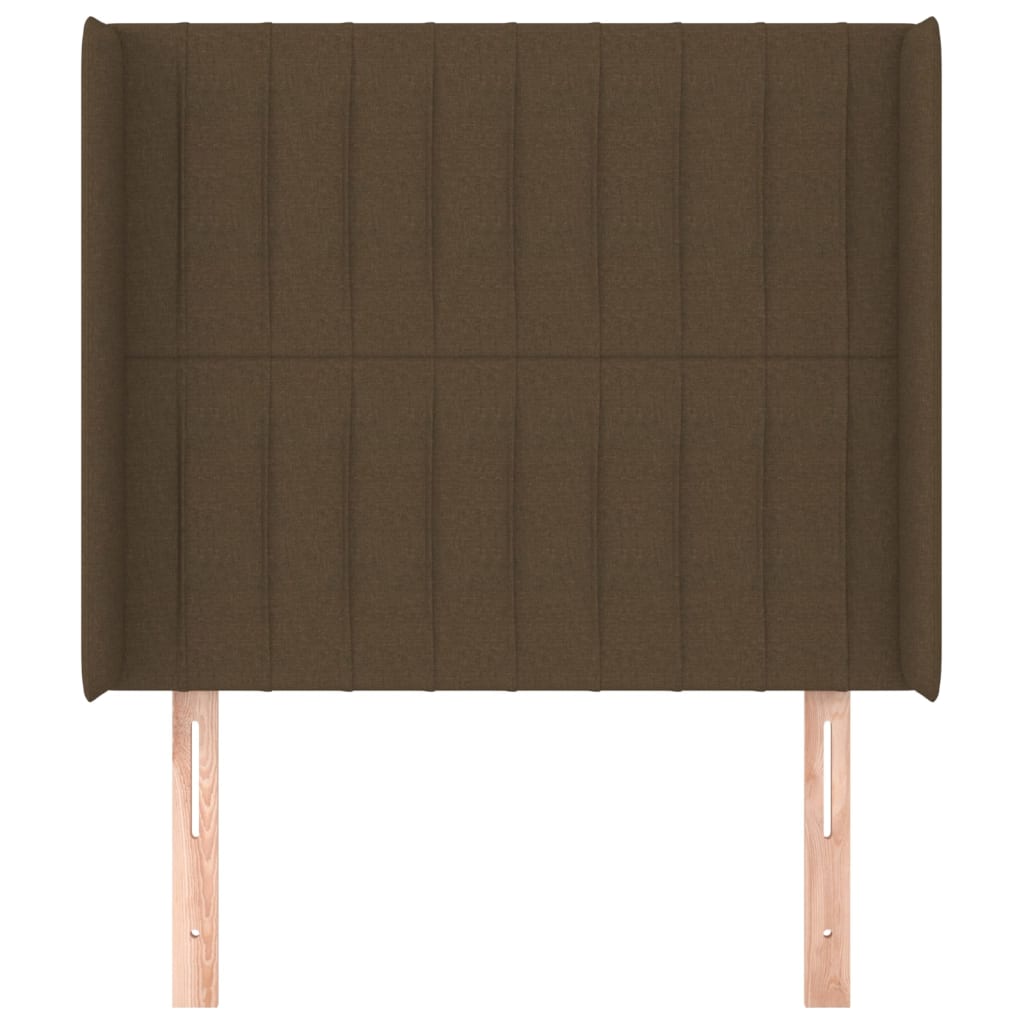 Hoofdbord Met Randen Stof 93 x 16 x 118/128 cm Donkerbruin