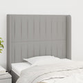 Hoofdbord met randen 103x16x118/128 cm stof lichtgrijs