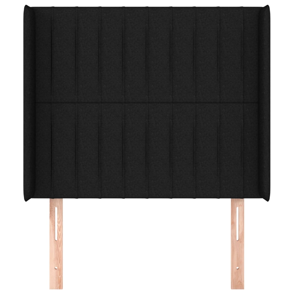 Hoofdbord Met Randen Stof 103 x 16 x 118/128 cm Zwart