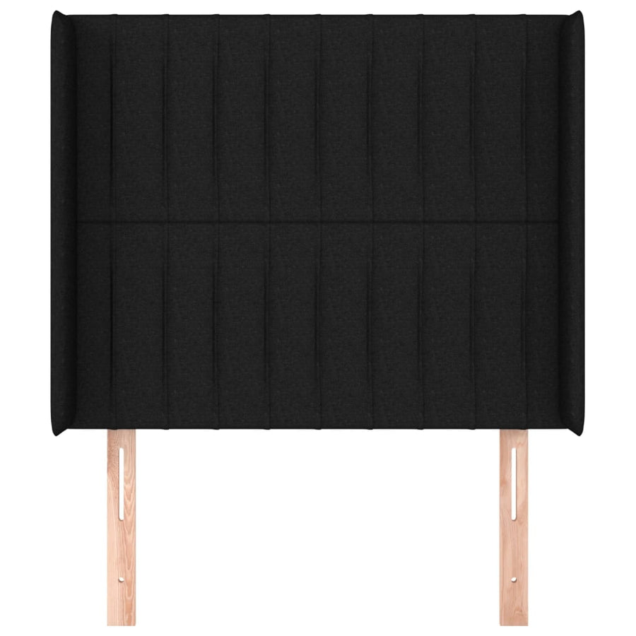 Hoofdbord Met Randen Stof 103 x 16 x 118/128 cm Zwart