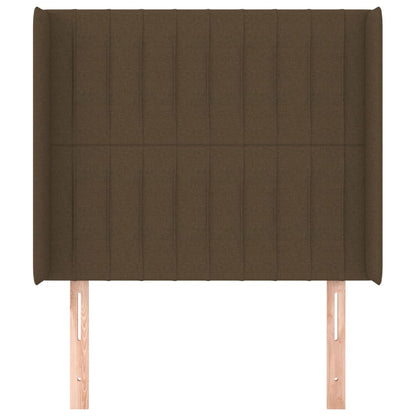 Hoofdbord Met Randen Stof 103 x 16 x 118/128 cm Donkerbruin