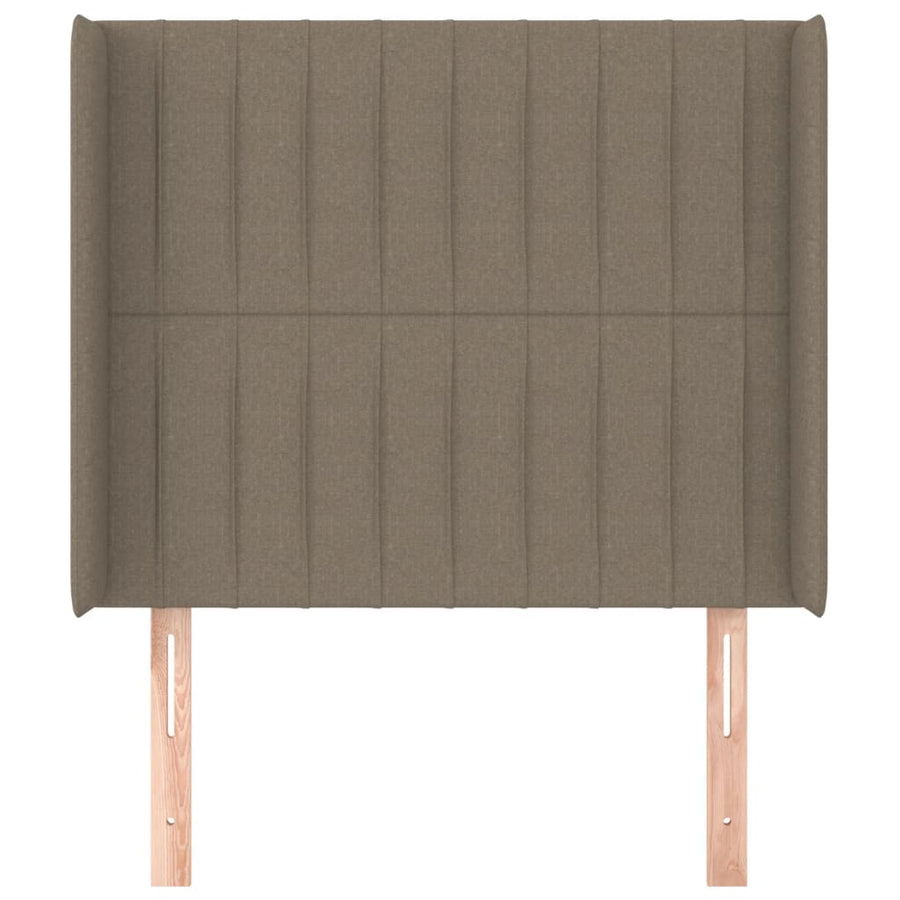 Hoofdbord Met Randen Stof 103 x 16 x 118/128 cm Taupe