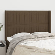 Hoofdbord 147x16x118/128 cm stof donkerbruin