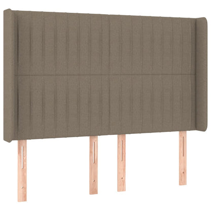 Hoofdbord Met Randen Stof 147 x 16 x 118/128 cm Taupe