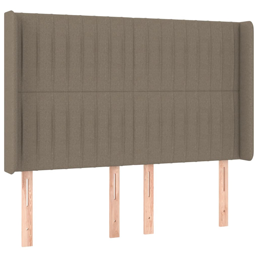 Hoofdbord Met Randen Stof 147 x 16 x 118/128 cm Taupe