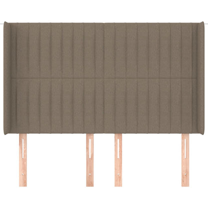 Hoofdbord Met Randen Stof 147 x 16 x 118/128 cm Taupe