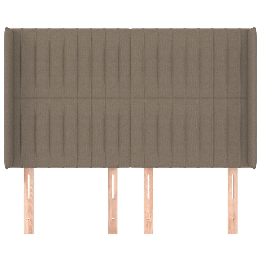 Hoofdbord Met Randen Stof 147 x 16 x 118/128 cm Taupe