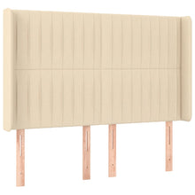 Hoofdbord Met Randen Stof Kleurig 147 x 16 x 118/128 cm Crème