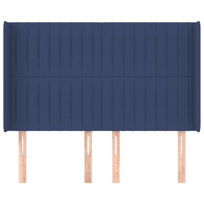 Hoofdbord Met Randen Stof 147 x 16 x 118/128 cm Blauw