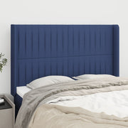 Hoofdbord stof blauw 147x16x118/128 cm