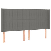 Hoofdbord Met Randen Stof 163 x 16 x 118/128 cm Donkergrijs