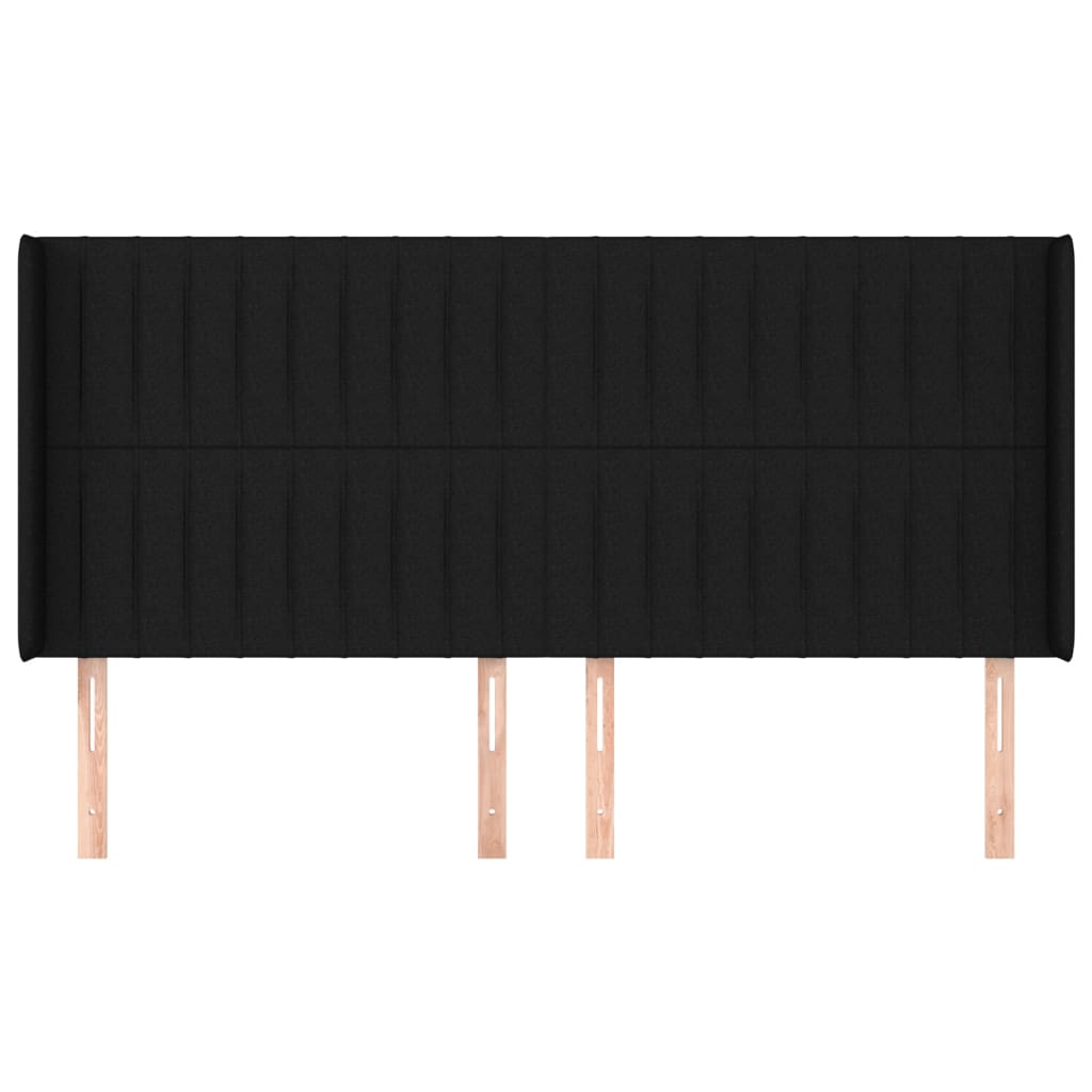 Hoofdbord Met Randen Stof 163 x 16 x 118/128 cm Zwart