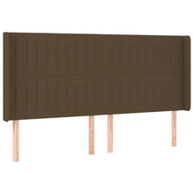 Hoofdbord Met Randen Stof 163 x 16 x 118/128 cm Donkerbruin