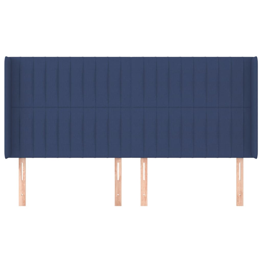 Hoofdbord Met Randen Stof 163 x 16 x 118/128 cm Blauw