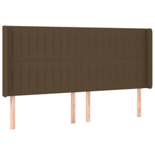 Hoofdbord Met Randen Stof 183 x 16 x 118/128 cm Donkerbruin