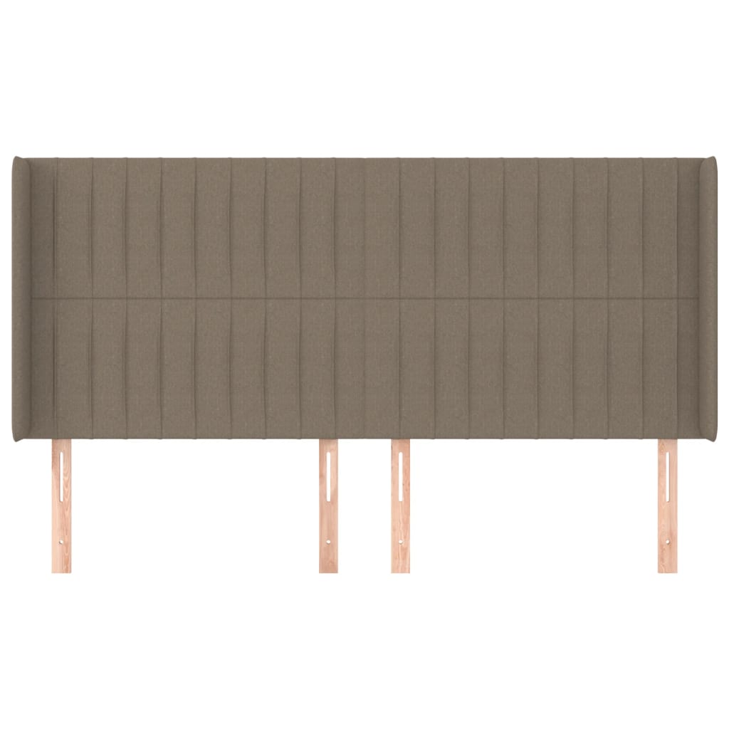 Hoofdbord Met Randen Stof Taupe 183 x 16 x 118/128 cm