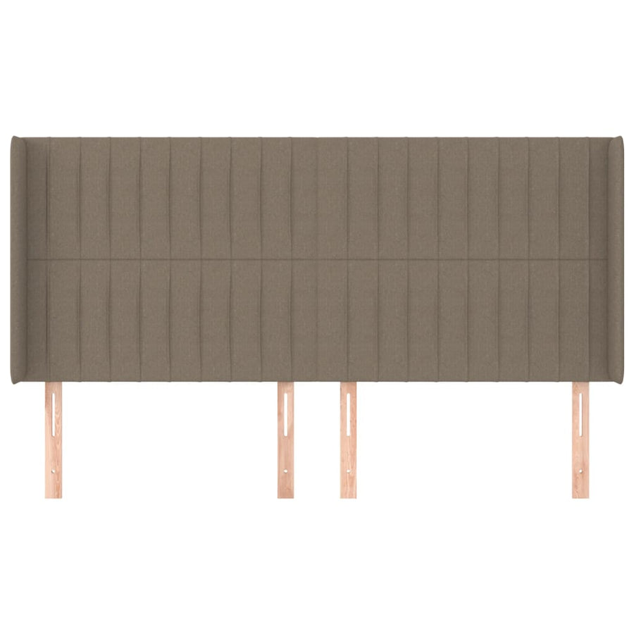 Hoofdbord Met Randen Stof Taupe 183 x 16 x 118/128 cm