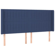 Hoofdbord Met Randen Stof 183 x 16 x 118/128 cm Blauw