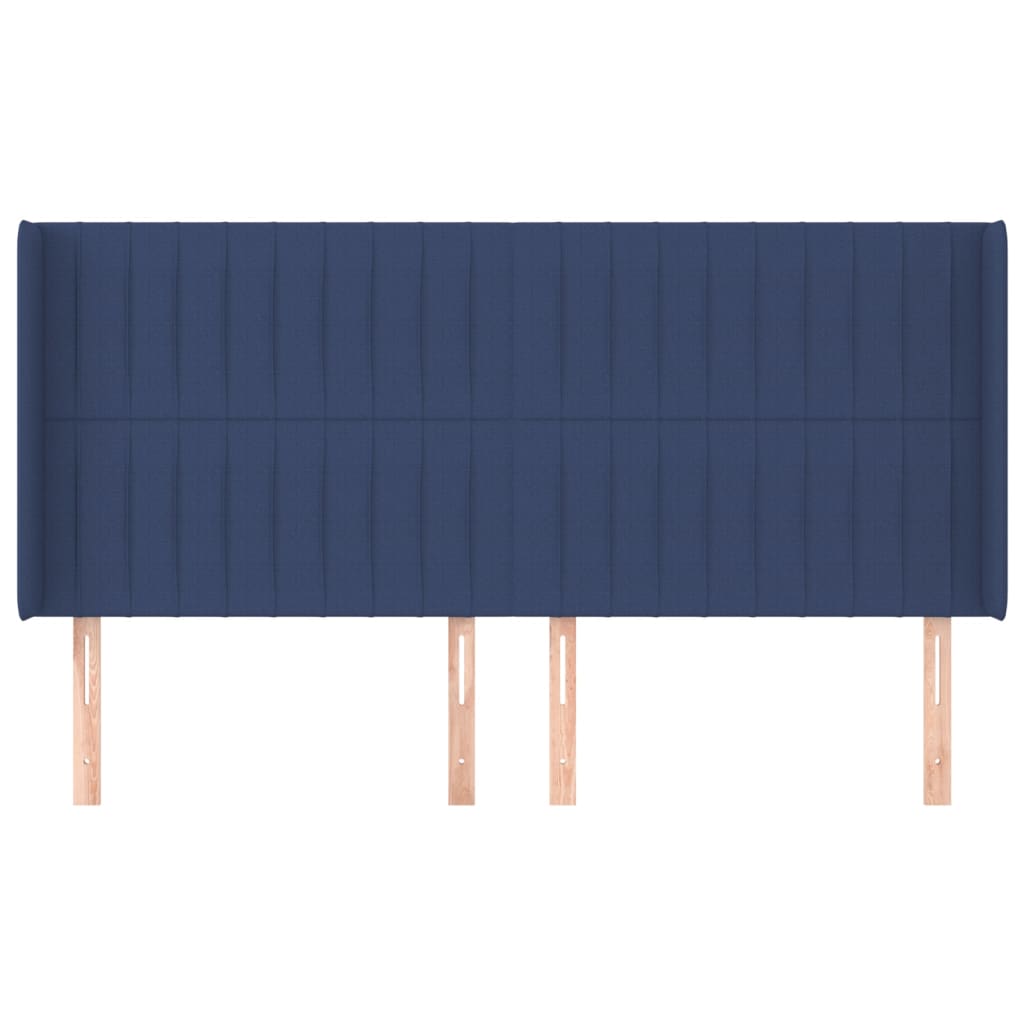 Hoofdbord Met Randen Stof 183 x 16 x 118/128 cm Blauw