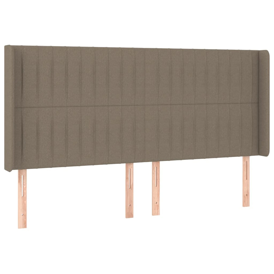 Hoofdbord Met Randen Stof 203 x 16 x 118/128 cm Taupe
