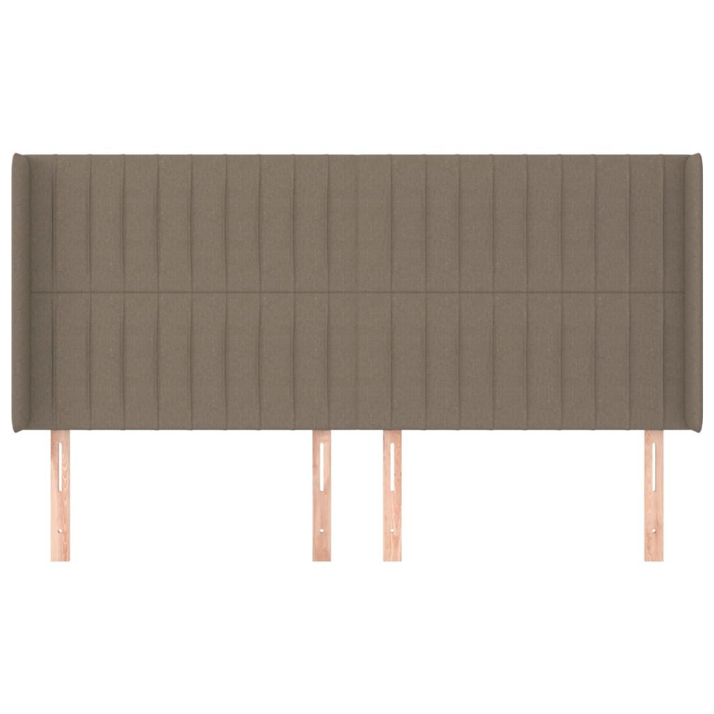 Hoofdbord Met Randen Stof 203 x 16 x 118/128 cm Taupe