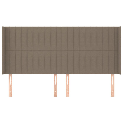 Hoofdbord Met Randen Stof 203 x 16 x 118/128 cm Taupe