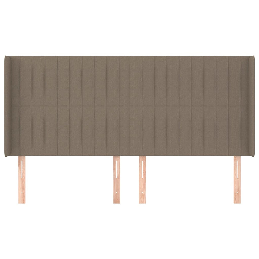 Hoofdbord Met Randen Stof 203 x 16 x 118/128 cm Taupe