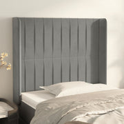 Hoofdbord 83x16x118/128 cm fluweel lichtgrijs