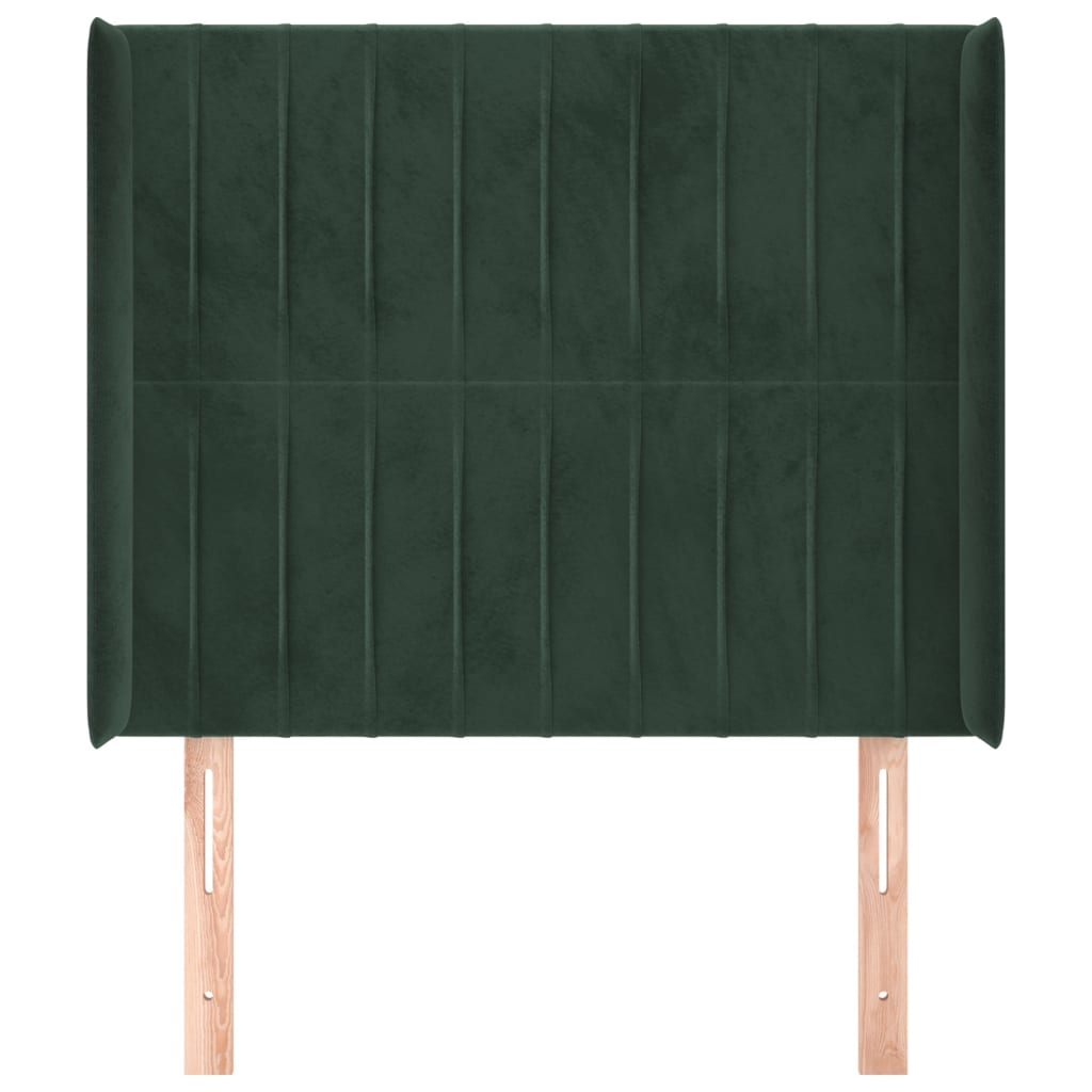Hoofdbord Met Randen Fluweel Groen 83 x 16 x 118/128 cm