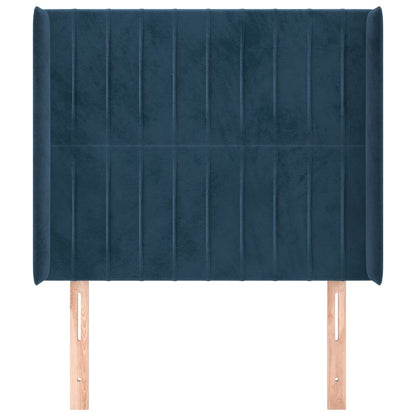 Hoofdbord Met Randen Fluweel Blauw 83 x 16 x 118/128 cm