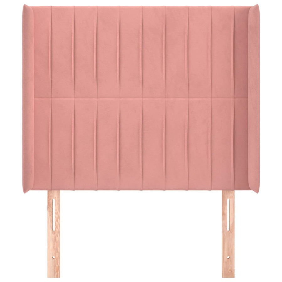 Hoofdbord Met Randen Fluweel 83 x 16 x 118/128 cm Roze