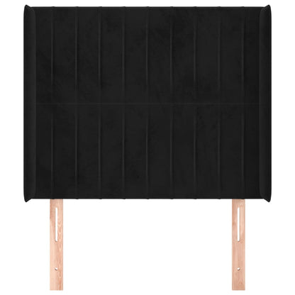 Hoofdbord Met Randen Fluweel 93 x 16 x 118/128 cm Zwart