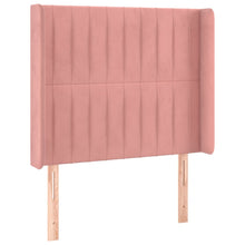Hoofdbord Met Randen Fluweel 93 x 16 x 118/128 cm Roze
