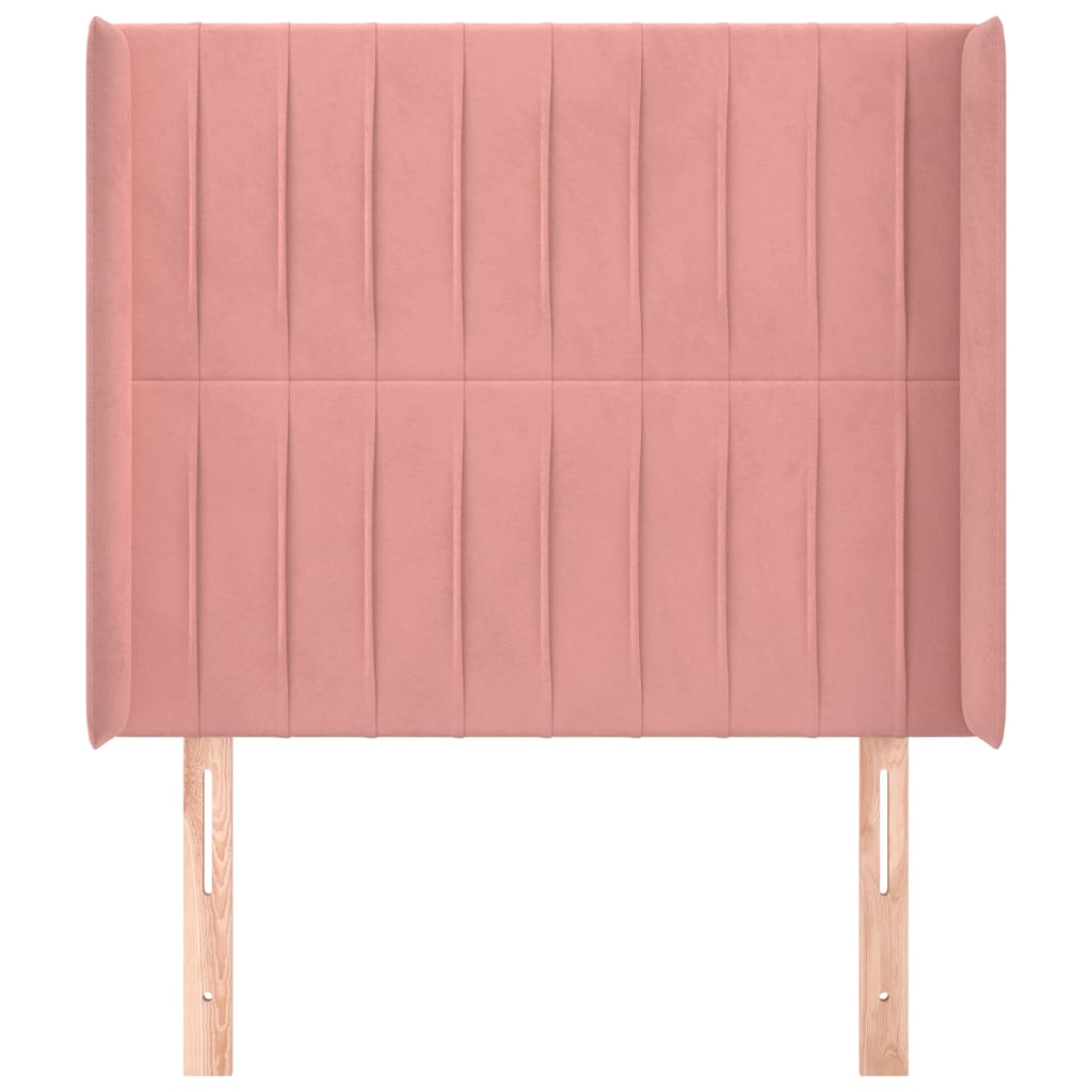 Hoofdbord Met Randen Fluweel 93 x 16 x 118/128 cm Roze