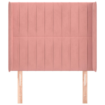 Hoofdbord Met Randen Fluweel 93 x 16 x 118/128 cm Roze