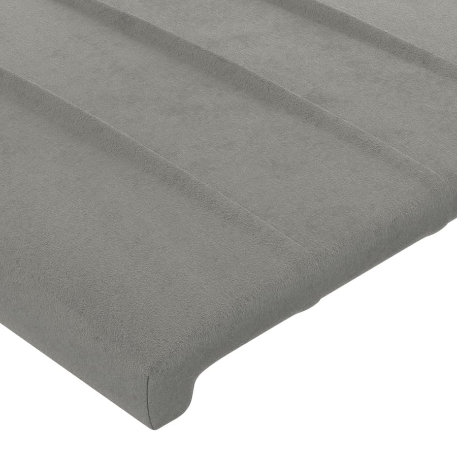 Hoofdbord Met Randen Fluweel 103 x 16 x 118/128 cm Lichtgrijs
