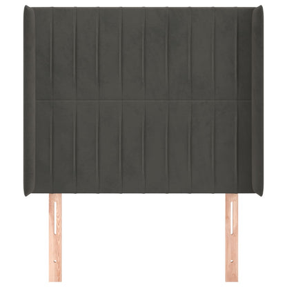Hoofdbord Met Randen Fluweel 103 x 16 x 118/128 cm Donkergrijs