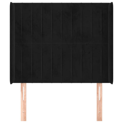 Hoofdbord Met Randen Fluweel 103 x 16 x 118/128 cm Zwart