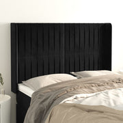 Hoofdbord 147x16x118/128 cm fluweel zwart