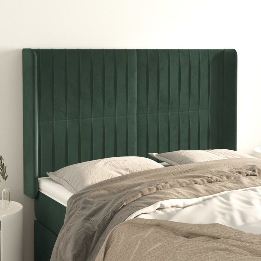 Hoofdbord Met Randen Fluweel 147 x 16 x 118/128 cm