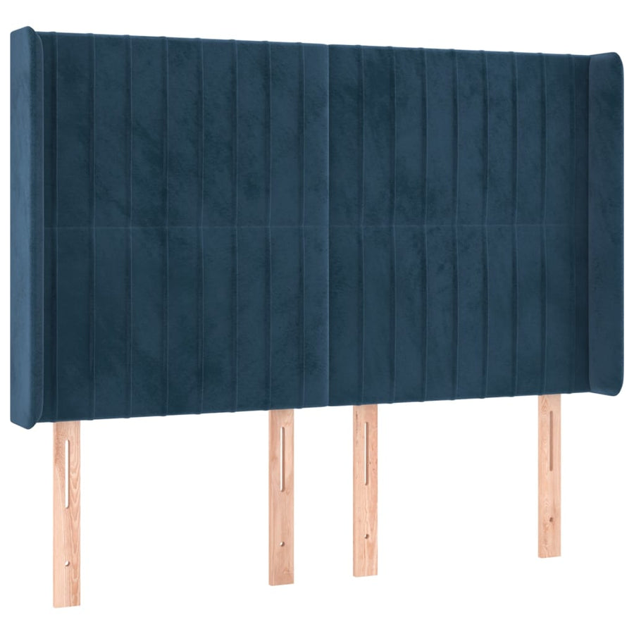 Hoofdbord Met Randen Fluweel 147 x 16 x 118/128 cm