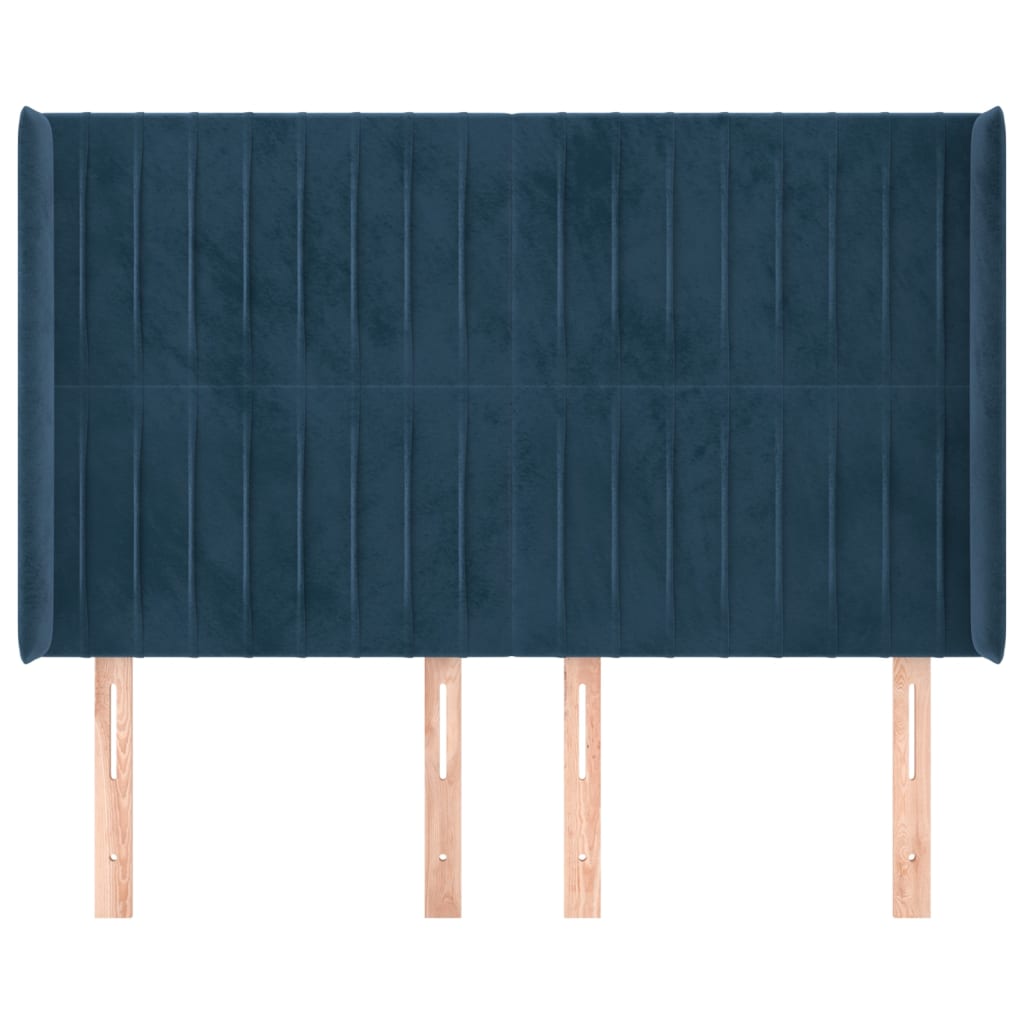 Hoofdbord Met Randen Fluweel 147 x 16 x 118/128 cm