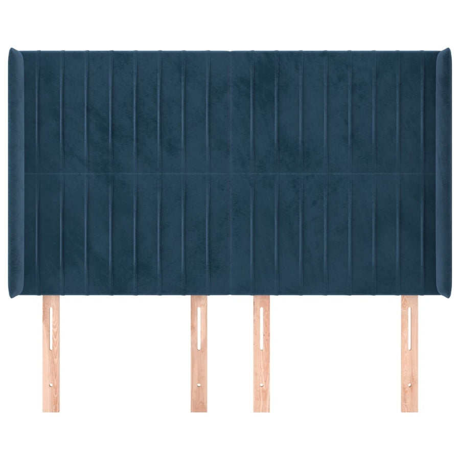 Hoofdbord Met Randen Fluweel 147 x 16 x 118/128 cm