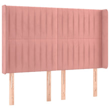 Hoofdbord Met Randen Fluweel 147 x 16 x 118/128 cm Roze