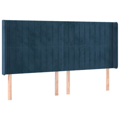 Hoofdbord Met Randen Fluweel 163 x 16 x 118/128 cm