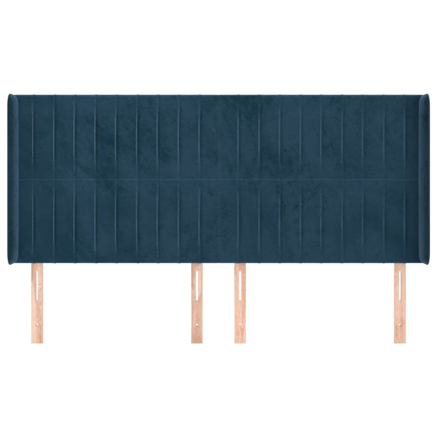 Hoofdbord Met Randen Fluweel 183 x 16 x 118/128 cm