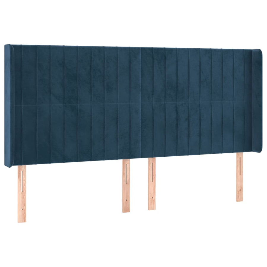Hoofdbord Met Randen Fluweel 203 x 16 x 118/128 cm