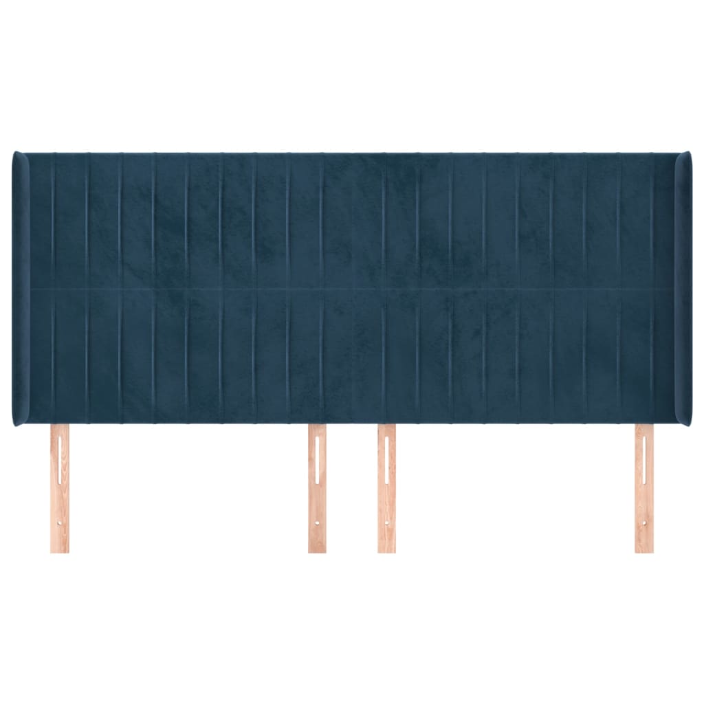 Hoofdbord Met Randen Fluweel 203 x 16 x 118/128 cm