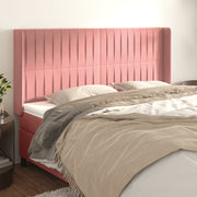 Hoofdbord fluweel roze 203x16x118/128 cm